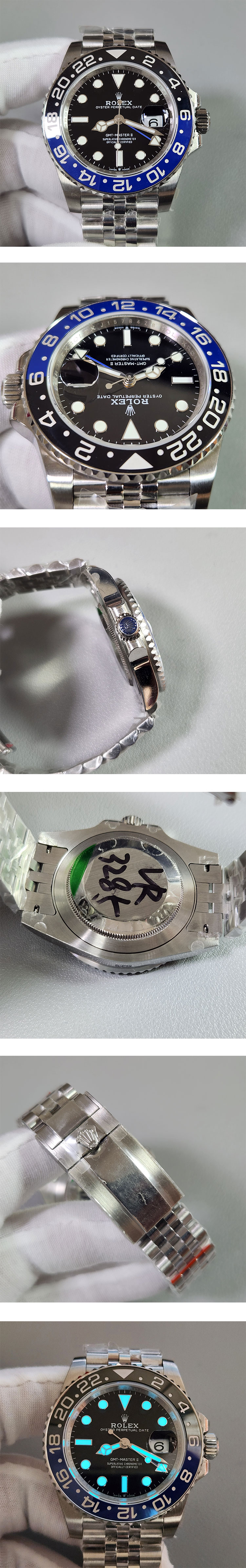 優等商品 ROLEX GMTマスター II 126710BLNR ブルーブラック Cal.3285搭載 AUTOMATIC デイト表示 5連ジュビリー