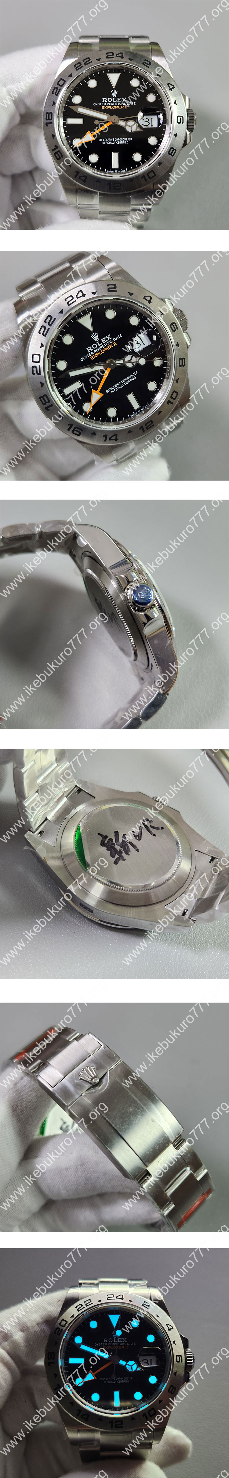 GM工場製 ROLEX ロレックス エクスプローラー II 226570 ブラック 3285搭載 紳士用腕時計