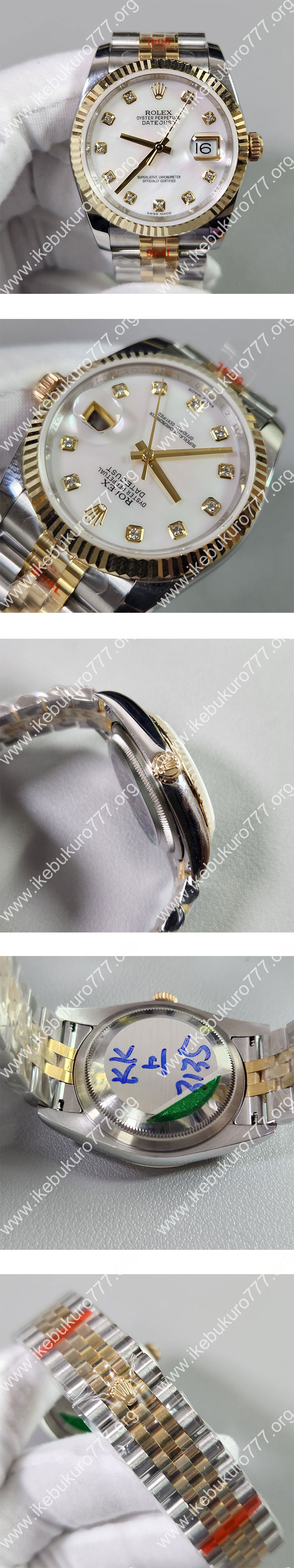 GM製 砲金 ロレックスコピー 116233 デイトジャスト 36mm ホワイトシェル 18K 3135搭載