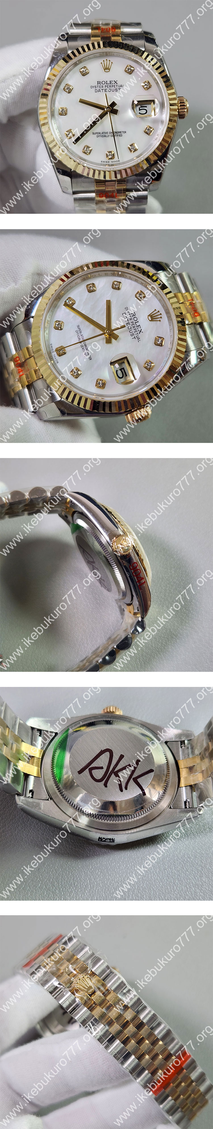 GM製 超大人気ロレックスコピー 116233 デイトジャスト 36mm ホワイトシェル 18K 砲金