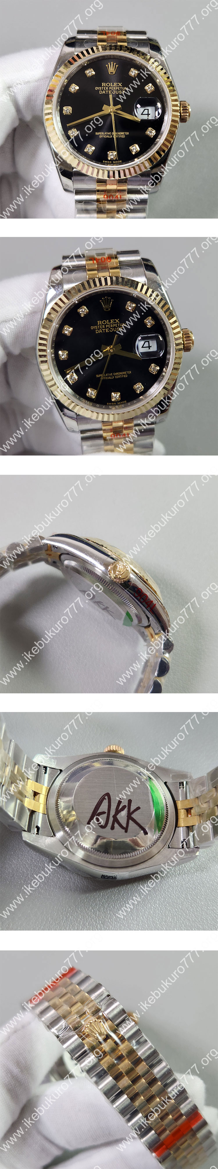 GM製新品 ロレックスコピー デイトジャスト 116233G ブラック 18K 砲金