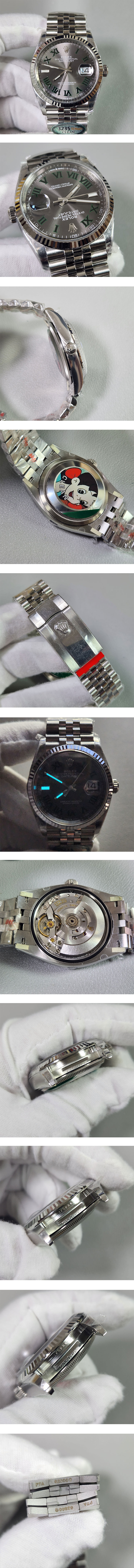 ロレックスM126234-0045 デイトジャスト 36mm スレートローマ 3235ムーブメント搭載 ！「CLEANスーパーコピー時計」