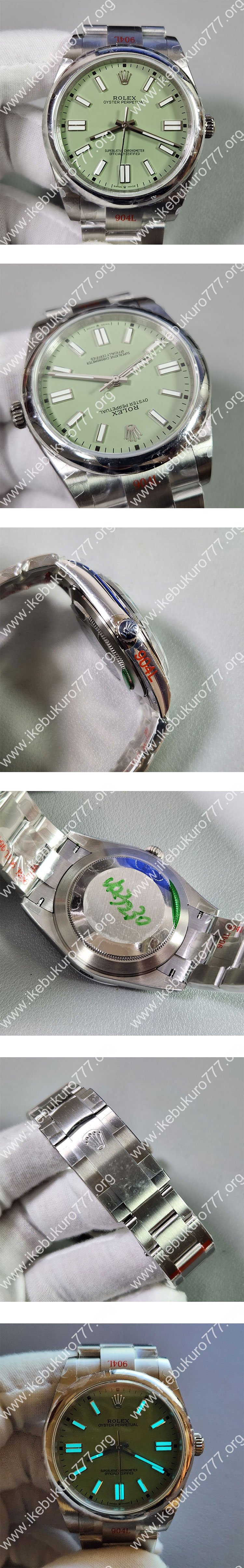 GM製 ロレックスコピー 134300 オイスターパーペチュアル 41mm ピスタチオグリーン 3230搭載 904L
