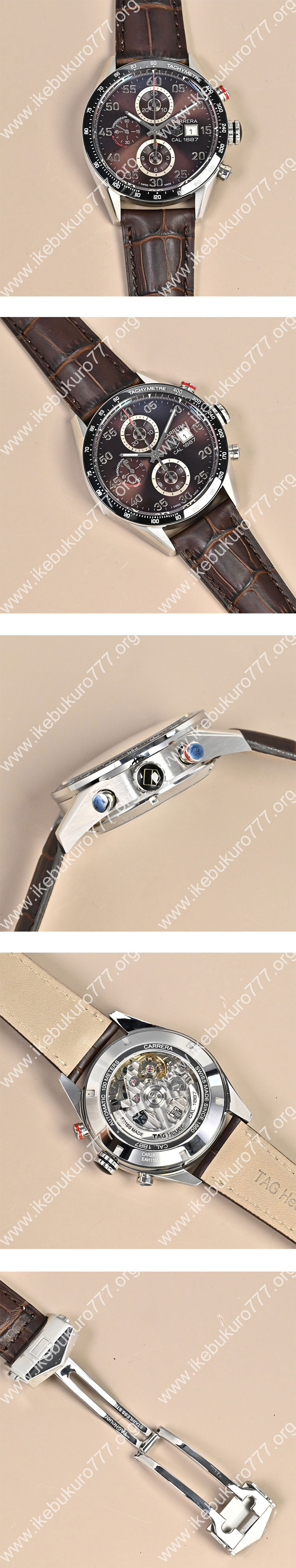 【Time製】タグ・ホイヤーコピー カレラ クロノグラフ タキメーター デイデイト ブラウン CV2A12.FC6236