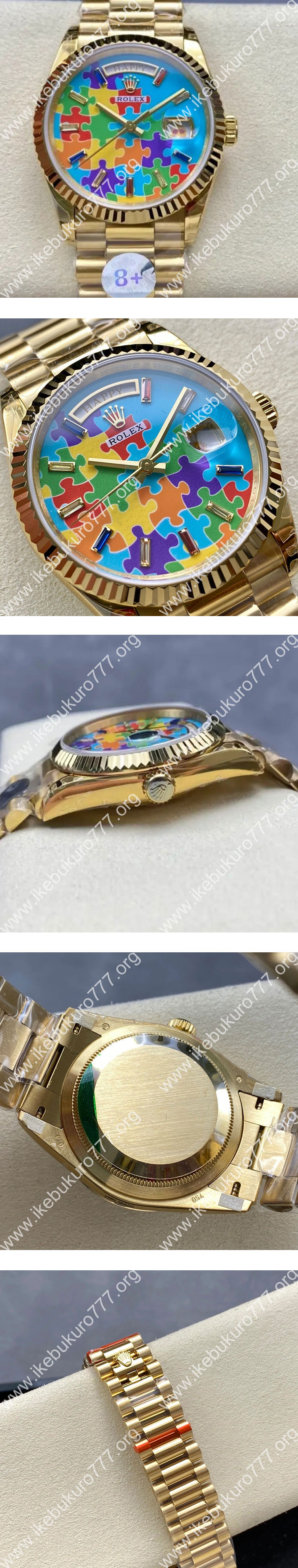 【加重版 重量140g】ロレックスコピー M128238-0106  デイデイト 40mm パズル文字盤 8+製