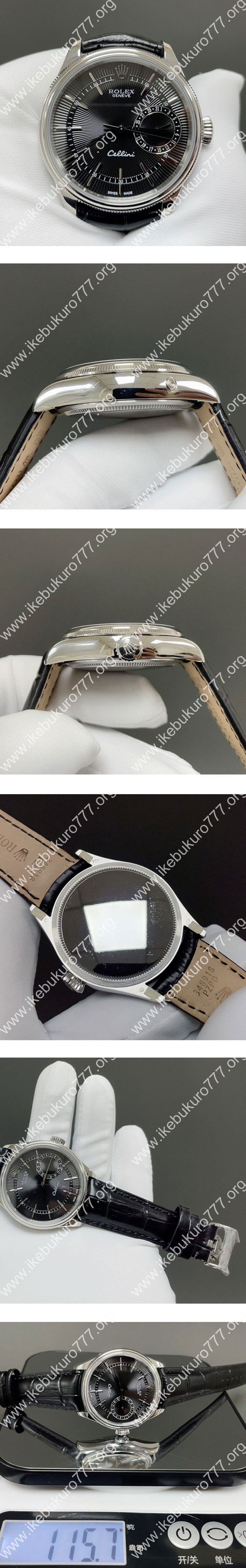 (R+製 加重版)  チェリーニ デイト 50519 ブラック ロレックスコピー時計 スーパーコピー通販