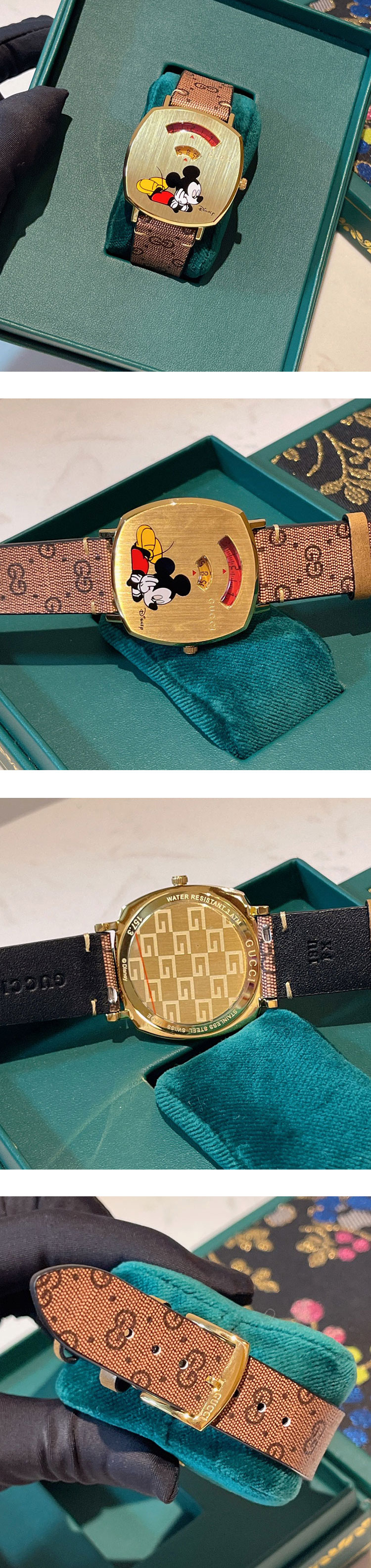 【GU製】グッチスーパーコピー N級品 157.4/YA157420 グリップウォッチ ディズニーコラボ ミッキーマウス クォーツ