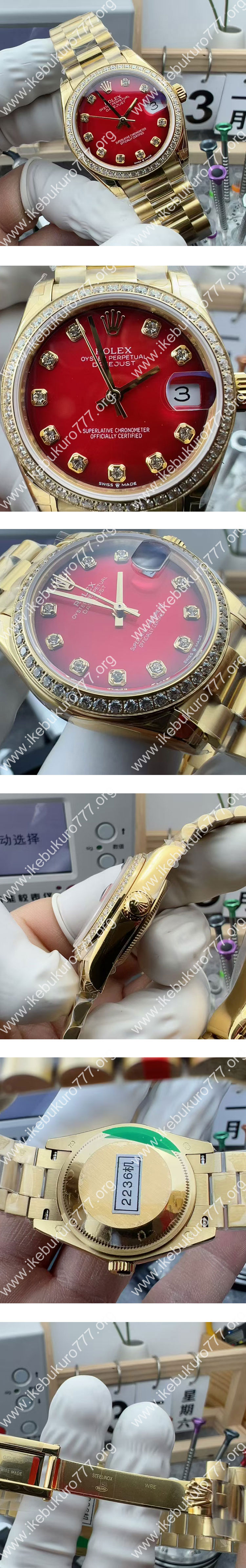 GS工場 高品質ロレックスコピー デイトジャスト 31mm レッドオンブレ