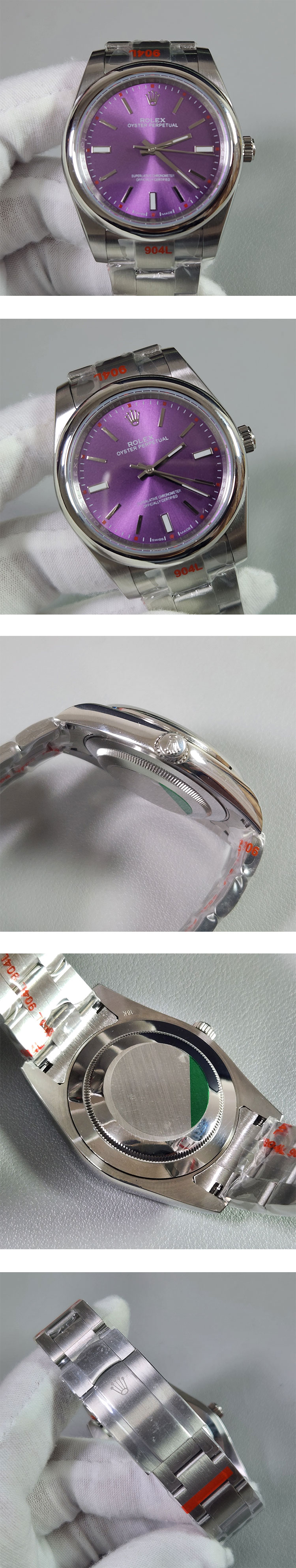 ロレックス スーパーコピーウォッチ オイスターパーペチュアルM114300-0002 レッドグレープ 39mm