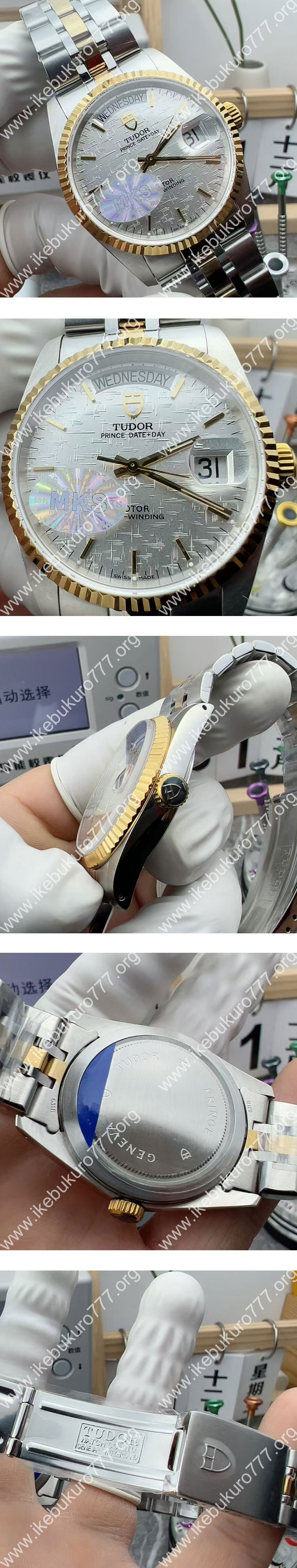 MKSメーカー製 チューダーコピー プリンス デイトデイ 76213 シルバーモザイク