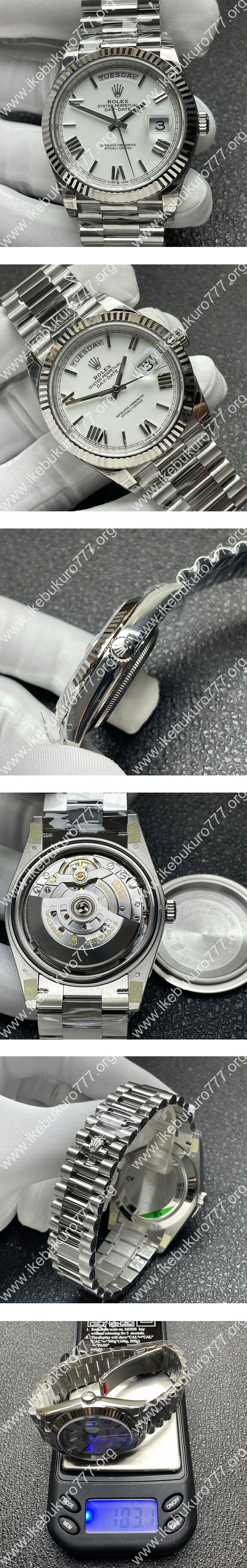 【VS製 加重版】ロレックススーパーコピー時計 M228239-0046 デイデイト 40mm シルバーローマ