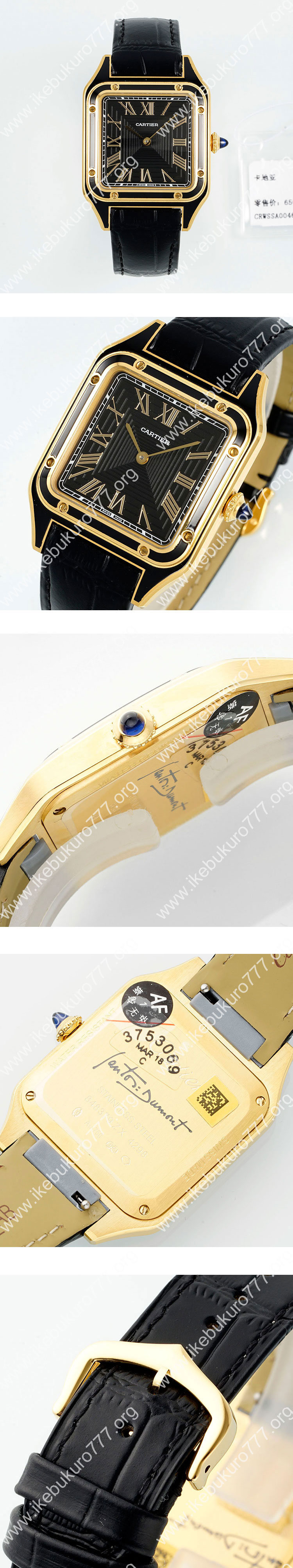 【AF工場 ブラック】カルティエ サントス デュモンLM WGSA0097 電池式 スーパーコピー時計