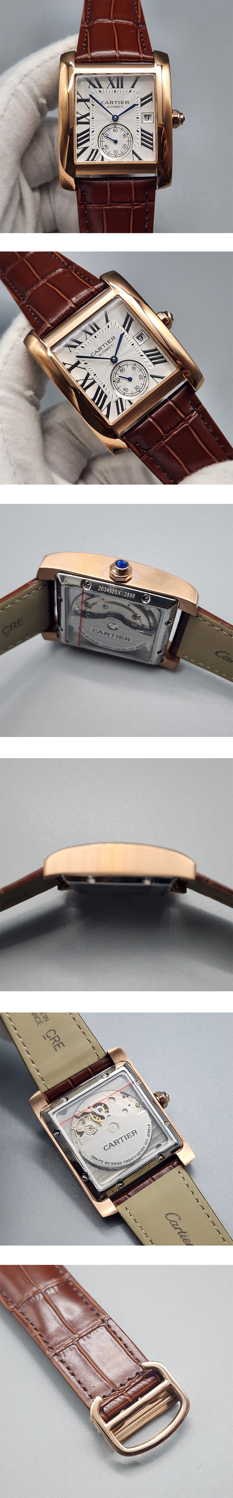 カルティエ W5330001 タンクアングレーズ，Asain 21600振動　ムーブ搭載！