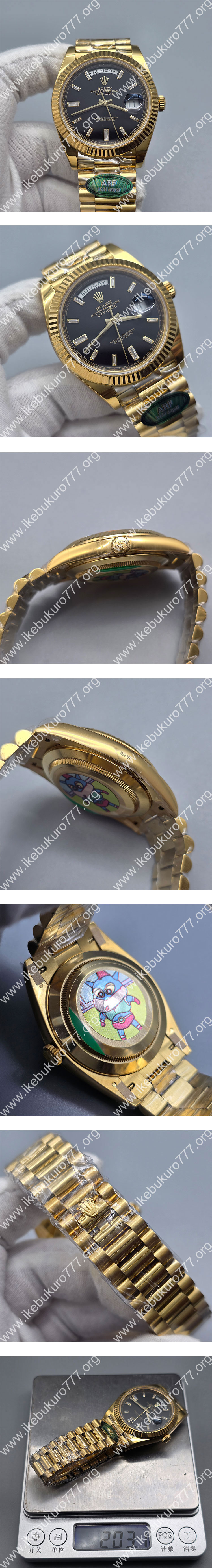 【加重版 重量200g】最強のロレックスコピーM228238-0004 デイデイト 40mm ブラック 3255搭載 ARF新品