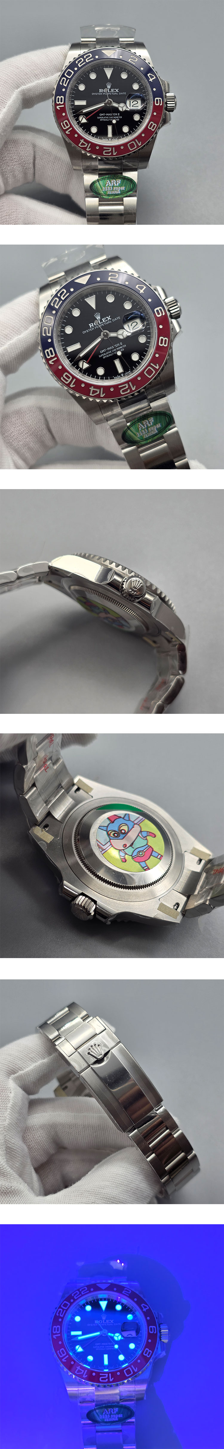 【池袋好評商品】ARF製ロレックスコピー126710BLRO GMTマスター Ⅱ ブラック 40mm 3285搭載!出品時追跡番号