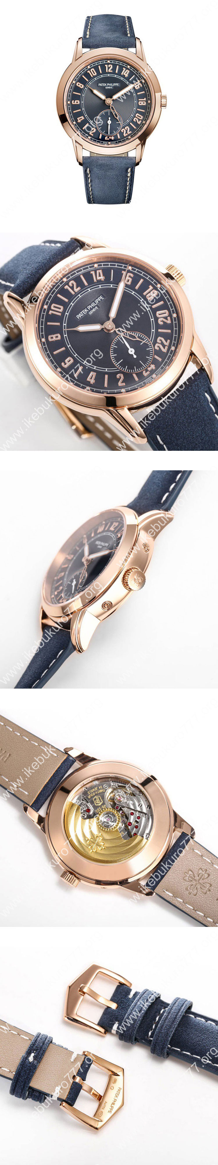 【TW製】パテックフィリップスーパーコピー時計 カラトラバ トラベルタイム Ref.5224R-001 ブルー文字盤
