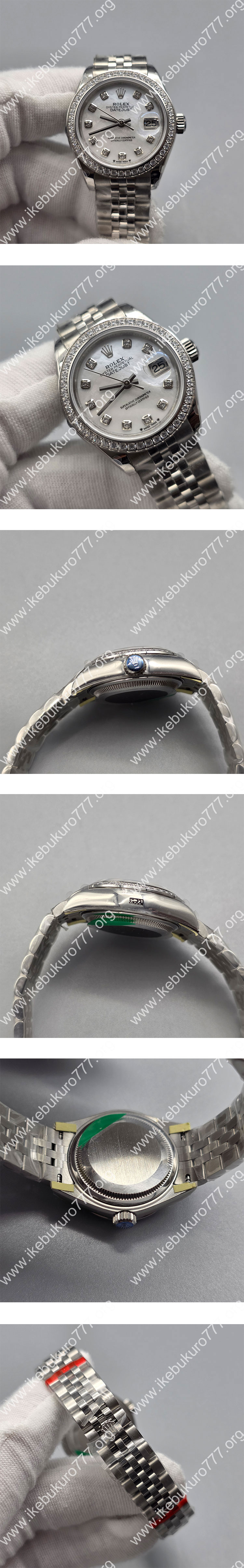 【女性用腕時計】ロレックスコピー デイトジャスト 28 279384RBR ホワイトシェル GMメーカー製