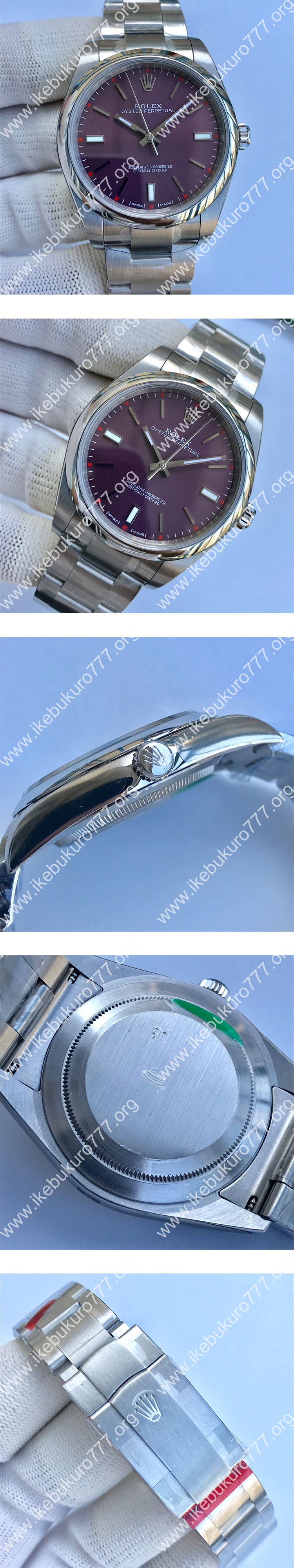 【TW製】ロレックスコピーオイスターパーペチュアル 39mm 114300 レッドグレープ 文字盤