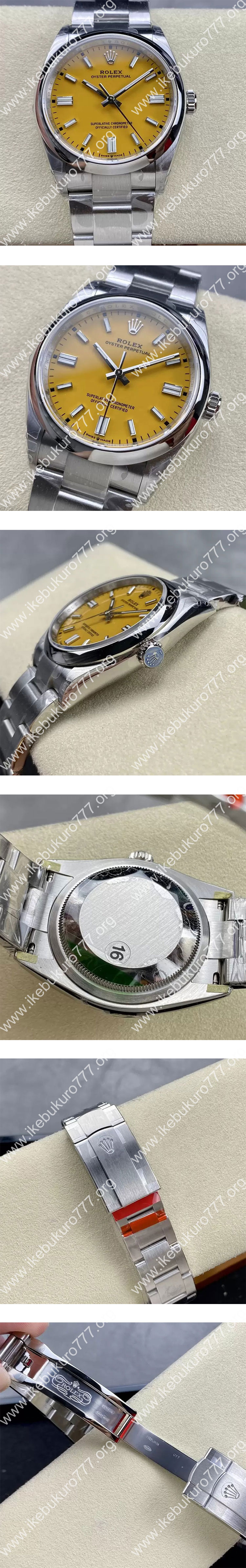 VS製 ロレックスコピー M126000-0004 オイスターパーペチュアル 36mm イエロー文字盤 TT3230搭載