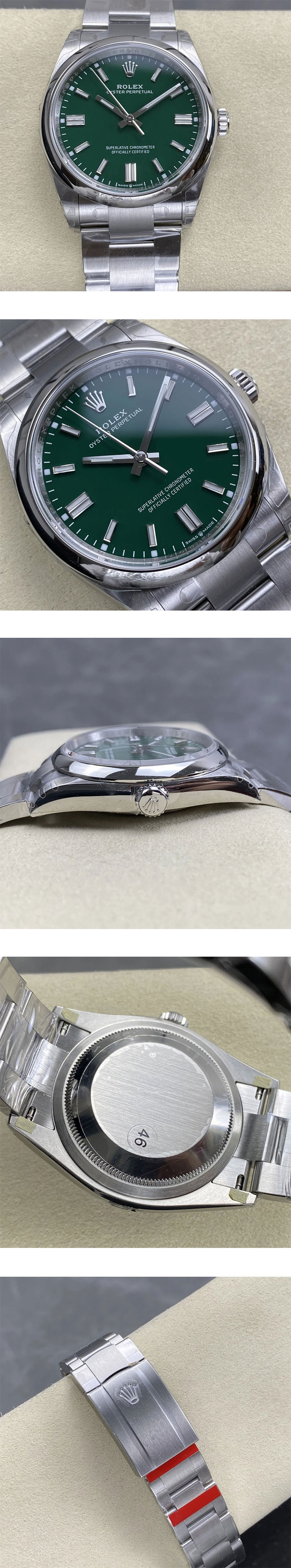 ロレックスコピー M126000-0007 オイスターパーペチュアル 36mm(VS製) グリーン文字盤