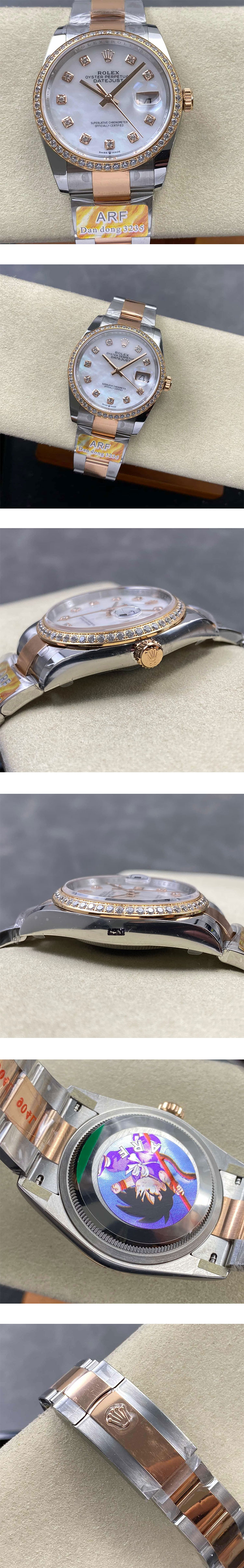 ARF工場 ロレックスコピー時計 M126281RBR-0010 デイトジャスト 36mm シェル文字盤 安心の2年保証