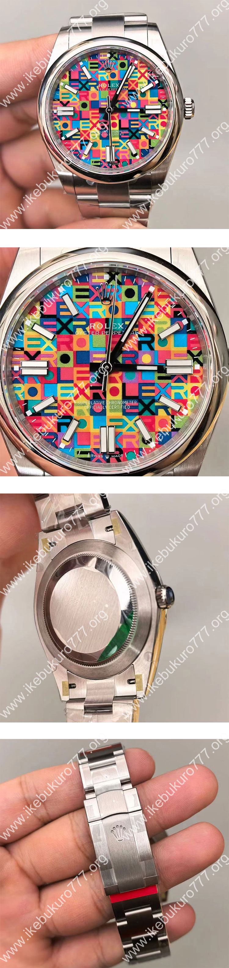 (EWE製)ロレックスコピー オイスターパーペチュアルM134300-0010  ケース 径41mm レインボー文字盤