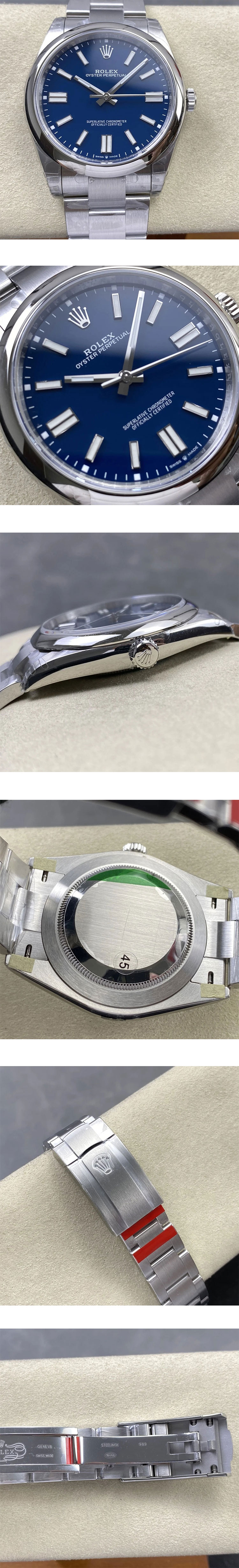 (VS製)ロレックスコピー M124300-0003 オイスターパーペチュアル ケース径41mm ブルー文字盤