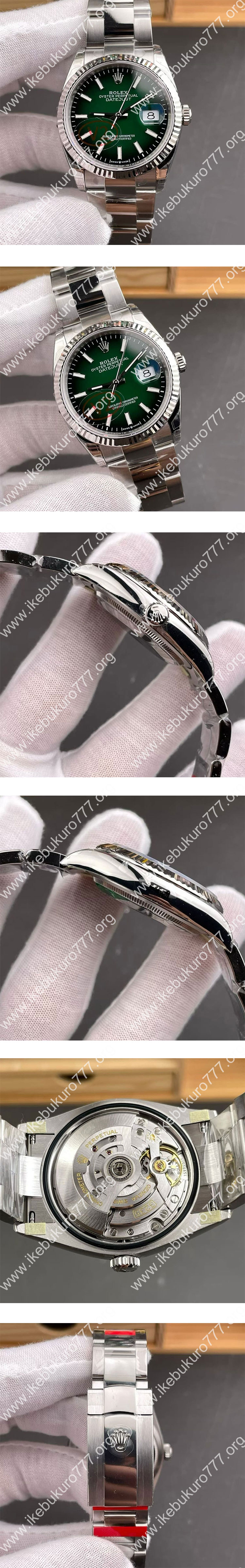 最高精密VS製 ロレックス M126234-0060 デイトジャストコピー 36mm スモークグリーン文字盤