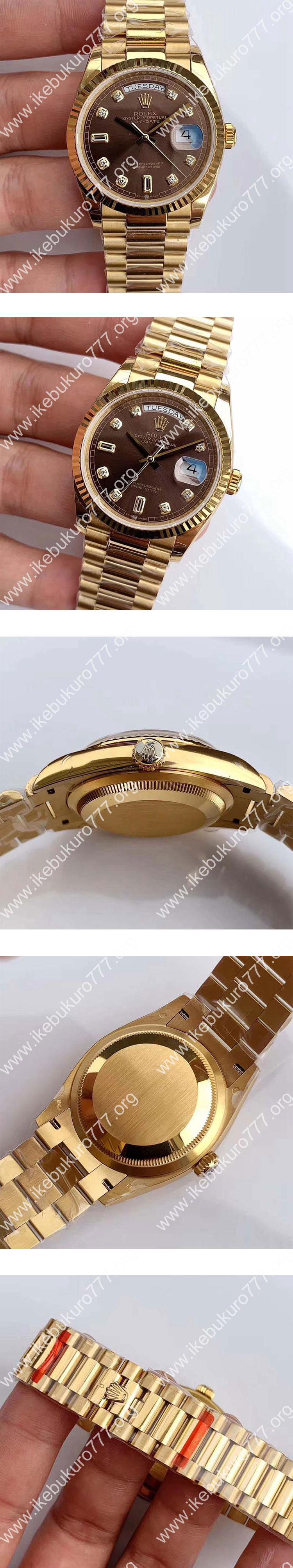 (GM工場) ロレックスコピー M128238-0022 デイデイト ケース径36mm ブラウン文字盤 ご自慢の品質