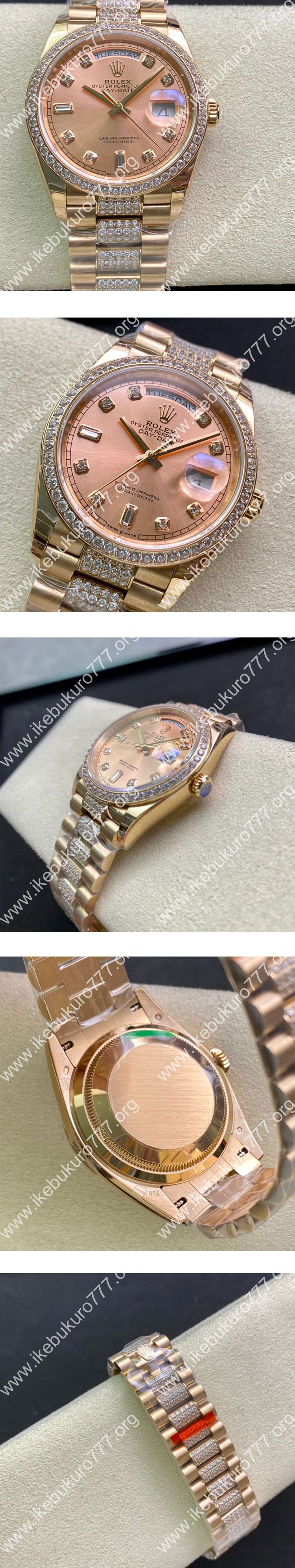 (GM製)2026高品質スーパーコピー時計ロレックス M128345RBR-0020 デイデイト 36mm ダイヤモンド