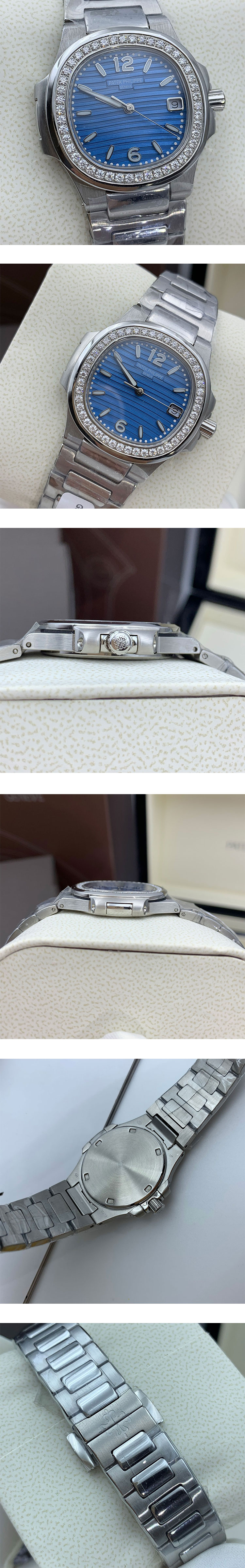 (RRR製)計パテックフィリップノーチラススーパーコピー時計レディース 7010G-013 電池式腕時 32㎜