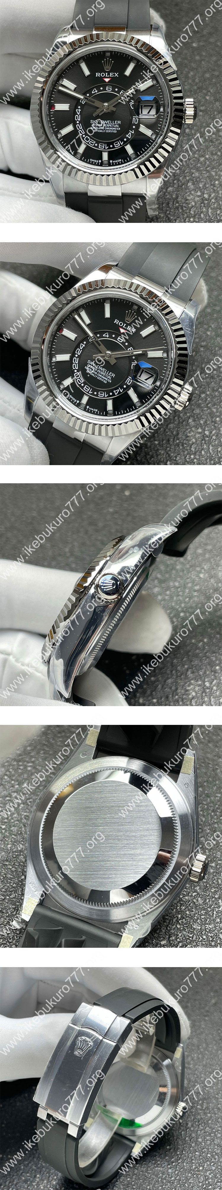 【B工場製 ロレックスコピー時計】 スカイドゥエラー M336239-0002 ブラック 加重版