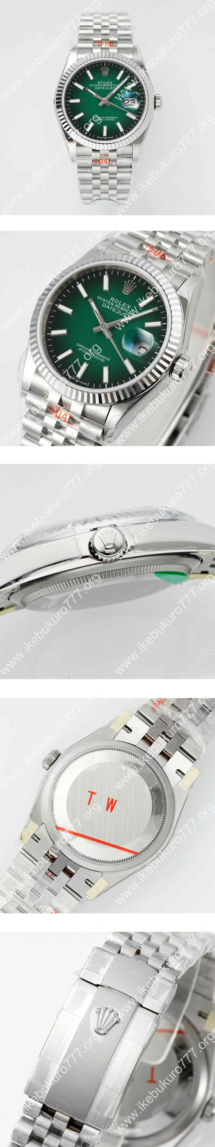 (TW製)デイトジャスト126234 スモークグリーン 36mm ロレックスコピー時計