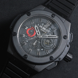 ファッション時計 HUBLOT キングパワー アリンギ Asian 7750搭載D クロノグラフ稼働 グレー シースルーバック