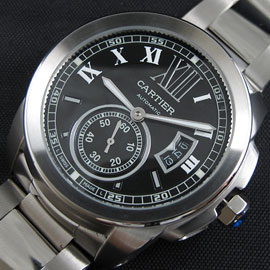 メンズ腕時計カルティエ カリブル(自動巻き6字位置永久時刻秒針)