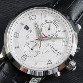 売上ナンバーワン腕時計モンブランタイムウォーカー(ブラック革ベルト)