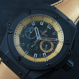 優れた品質 HUBLOT キングパワー ，Quartz movement搭載！クロノグラフ稼働 カレンダー