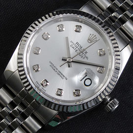 国内大人気商品 ROLEX デイトジャスト バケットダイヤ Asain 3135ムーブ Automatic シルバー カレンダー