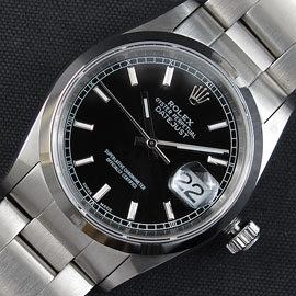 信頼できる店選択するROLEXデイトジャスト(ブラック文字盤)