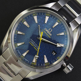 安心購入 OMEGA シーマスター アクアテラ- ,Asian ムーブ搭載！Automatic ブルーダイアル 日付