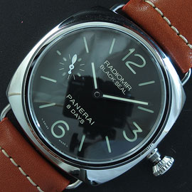 パネライ ラジオミール ブラック シール PAM609　， Asian 21600振動 ムーブメント搭載 (手巻き)！