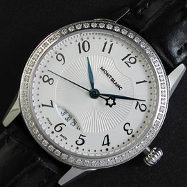 配送料無料 トップ品質モンブラン レディース腕時計 Quartz movement カレンダー表示 全面ダイヤモンド