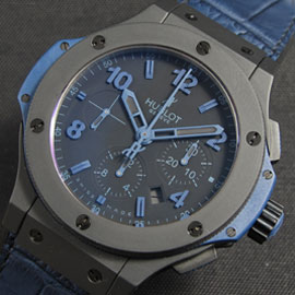 操作性高い HUBLOT ビッグバン ダークブルー Asian 7750搭載 ハイエンドモデル AUTOMATIC カレンダー ブラック