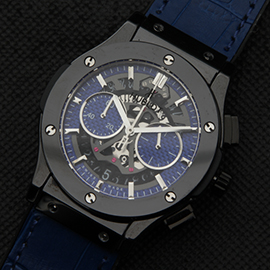 コスパ最強 HUBLOT クラシックフュージョン クォーツムーブメント ブルー クロノグラフ カレンダー