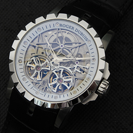 人気コレクション ROGER DUBUIS エクスカリバー レプリカ時計 48mm 21600振動 AUTOMATIC 革ベルト