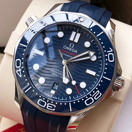 優良技術 OMEGA シーマスター ダイバ⁠ー 300M⁠コーアクシャル マスター クロノメーター Cal.8800 デイト ブルー