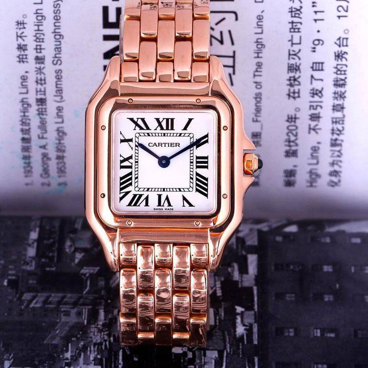 迅速な発送CARTIER パンテール ドゥ カルティエ MM WGPN0007 コピー時計 クォーツ シルバー ピンクゴールド