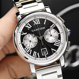 カルティエコピー時計最新品 ロトンド ドゥ カルティエ クロノグラフ WSRO0002 ブラック