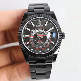 ロレックス高級改装メンズ腕時計 スカイドゥエラー ブラック 全自動機械 【WWF】
