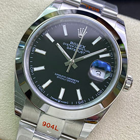 高品質コピー時計！ロレックス 126300 デイトジャスト 41mm ブラック オイスターブレス